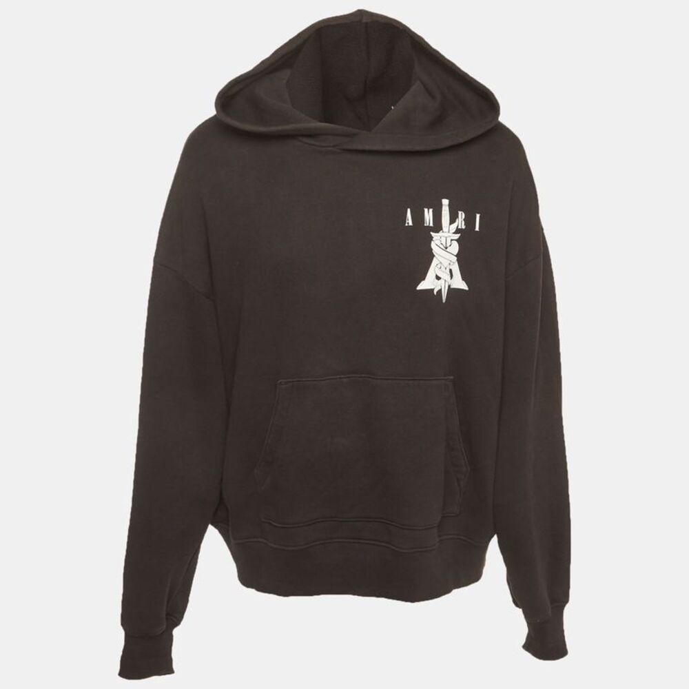 Amiri Black Dagger Graphic Jersey Hoodie S